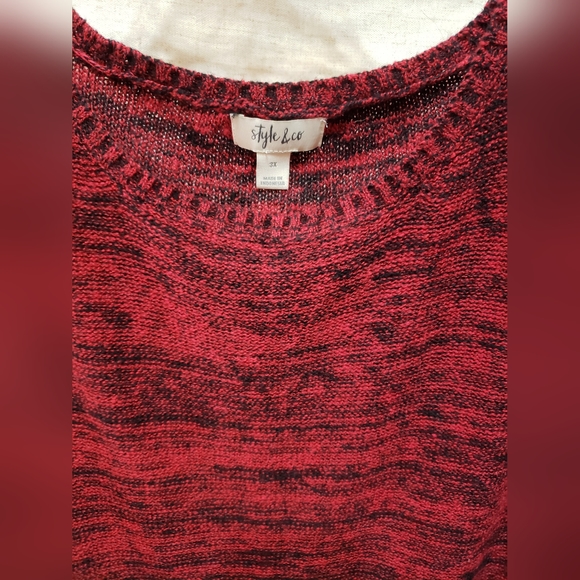 Style & Co Women's Plus Size 3X Ruffled Red Polish Sweater NWT - Picture 3 of 4